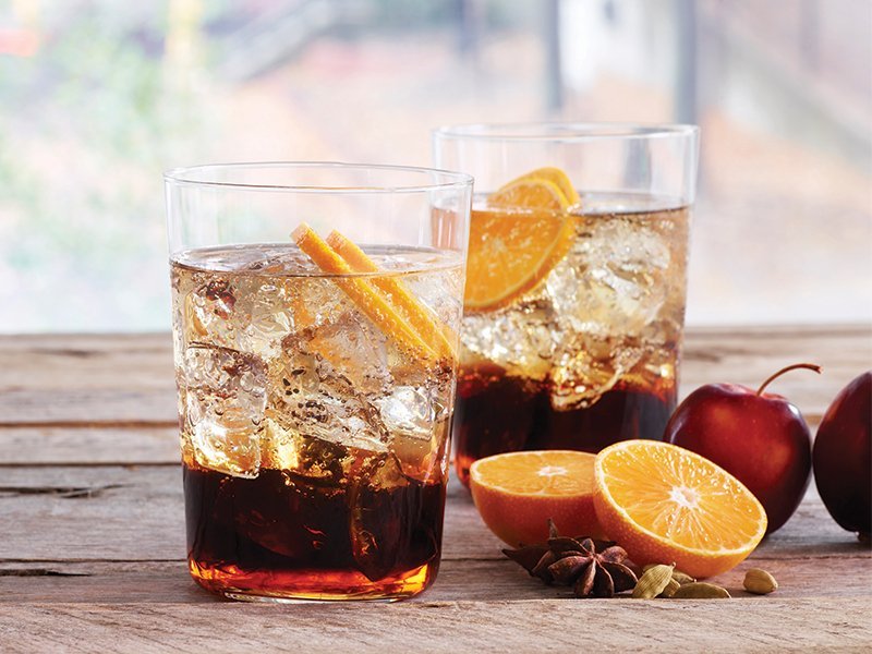 Adding coffee and tea to the arsenal ups the impact of cocktails. Here, a chai concentrate combines with whiskey and apple soda for a bold beverage.