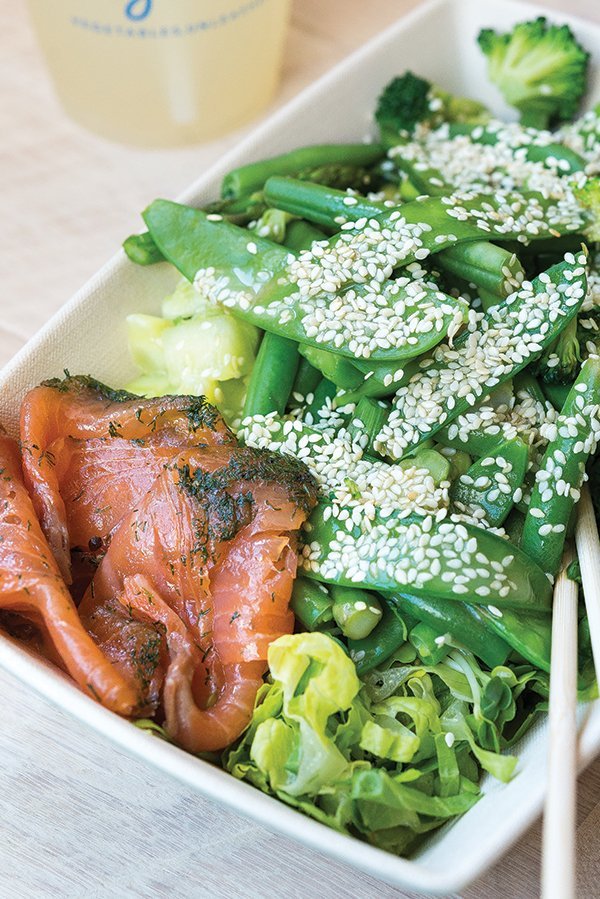 Chef-driven fast casuals are surging, like Beefsteak in Washington, D.C., by José Andrés. Produce is the star here, with select protein upgrades like this salt-cured salmon.